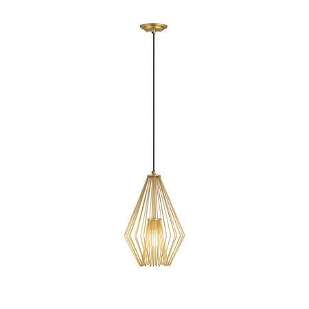 Z-Lite Quintus 1 Light Mini Pendant, Metallic Gold & Metallic Gold 442MP12-MG
